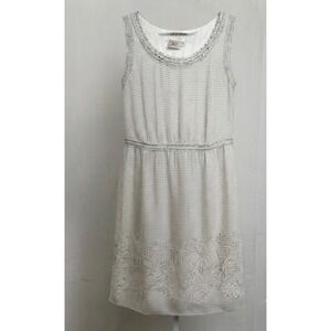 MSSP Max Studio Black White Polka Dot Ruffle Hem Dress Medium